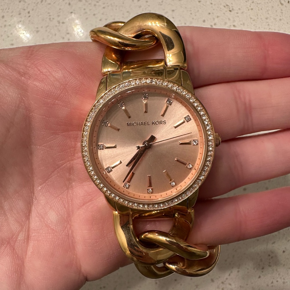 Michael Kors Rose Good Chain Link Watch